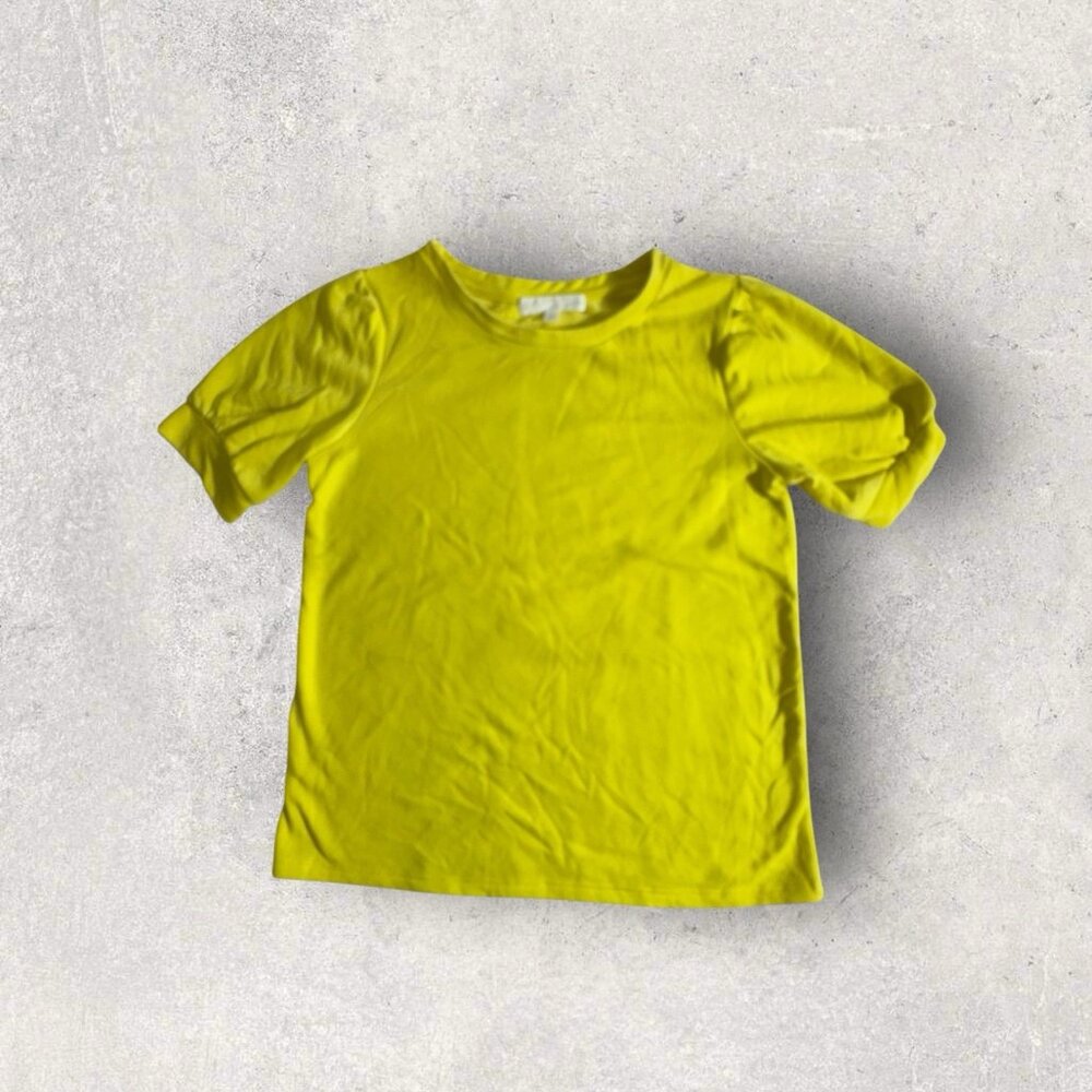 Adyson‎ Parker Electric Yellow Short Sleeve Shirt Womens Small Blouse